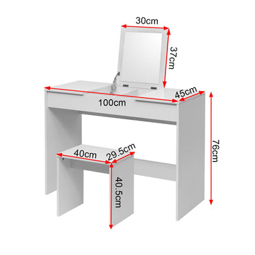 White Dressing Table with Stool