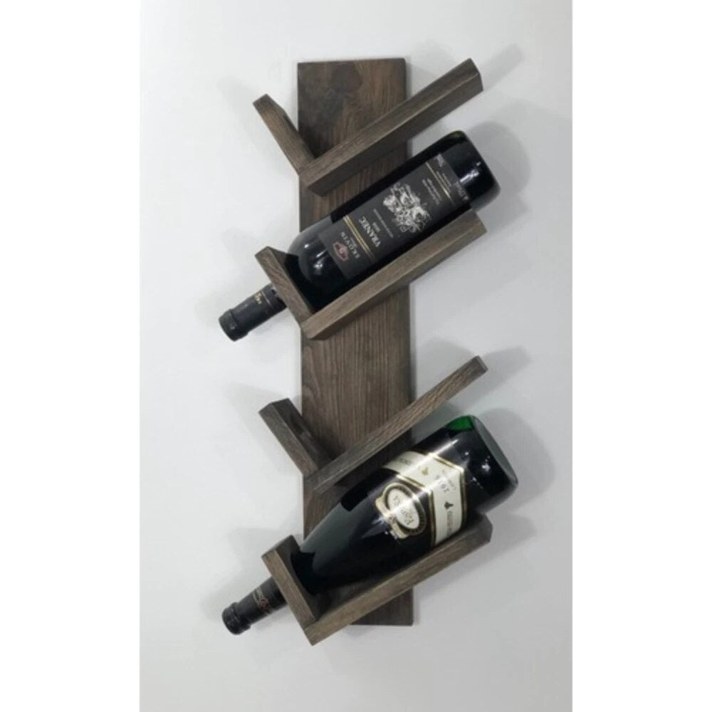 Vintage Oak Wood 2/6 Bottles Glasses Holder