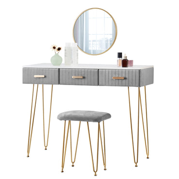 Modern Dressing Table with Stool