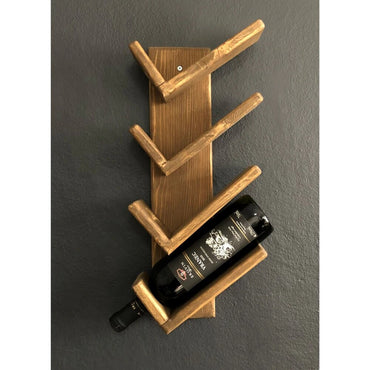 Vintage Oak Wood 2/6 Bottles Glasses Holder