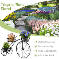 Tricycle Plant Stand Flower Pot Cart Holder In Parisian Style