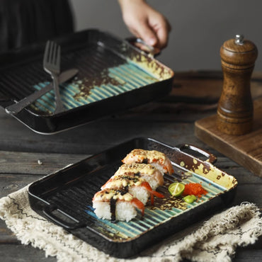 Household Baking Tray Binaural Porcelain Dinner Plate