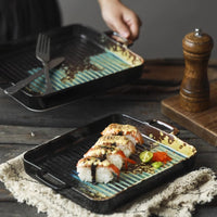 Household Baking Tray Binaural Porcelain Dinner Plate