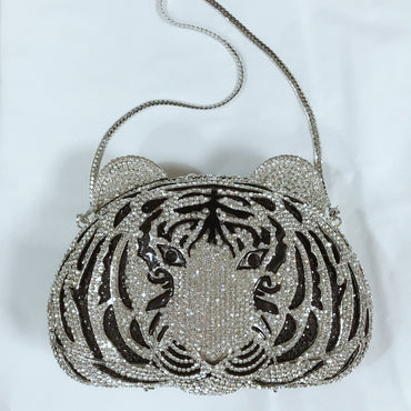 Metal Crystal Dinner Bag Hand-set With Diamonds