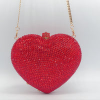 Hand Holding Heart-shaped Diamond Dinner Bag