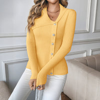 Asymmetric V-neck Slim Fit Sweater Women