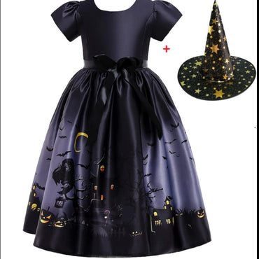 Halloween Princess Dress Halloween Printed Mesh