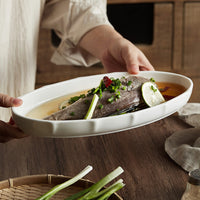 Household Steamed Fish Plate Good-looking Large Exquisite Japanese Style Dinner Plate