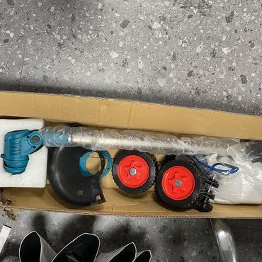 21V Electric Weed Eater With Wheels,Cordless Battery Weed Wacker With Charger, 2Batteries,3 In 1 Brush Cutter String Trimmer Grass Trimmer Lawn Mower,Edger For Garden And Yard Lawn,dealsforyoudays