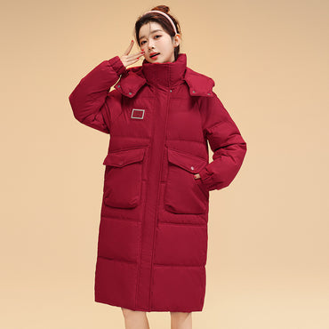 Mid-length Hooded Korean Style Fashion Cotton-padded Jacket