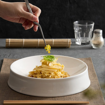 Irregular White Ceramic Dinner Plate