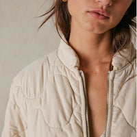 Women's Casual Quilted Cotton Jacket Loose Stand Collar Coat