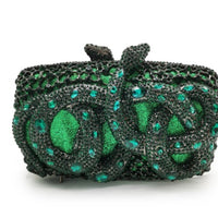 Python Diamond-studded Dinner Bag Magnetic Clasp Chain Clutch