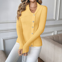 Asymmetric V-neck Slim Fit Sweater Women