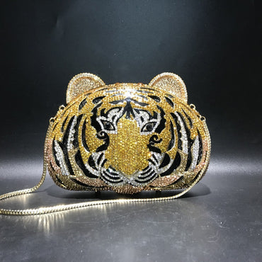 Metal Crystal Dinner Bag Hand-set With Diamonds