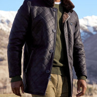 Quilted Fur Coat Long Fur Button Coat Jacket