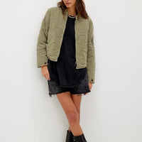 Women's Casual Quilted Cotton Jacket Loose Stand Collar Coat