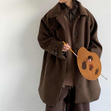 Mid-length Woolen Coat Men's Woolen Coat