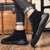 Ankle Boots Men Winter Warm Plush Shoes
