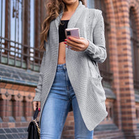 Women's Solid Color Pocket Sweater Fashion Casual Long Sleeve Coat