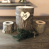 Wooden Candlesticks With Romantic Dinner Tabletop Ornaments