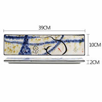 Hand-painted Long Sushi Ceramic Dinner Plate