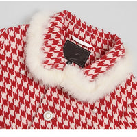 Waisted Thousand Bird Plaid Cloth Coat Wool Coat