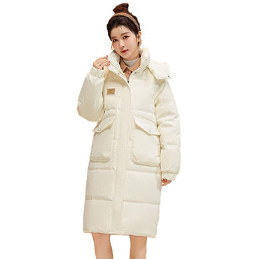 Mid-length Hooded Korean Style Fashion Cotton-padded Jacket