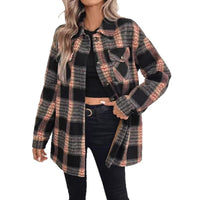 Women's Casual Plaid Composite Plush Warm Jacket