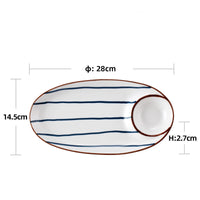 Household Ceramic Oval Dumpling Dinner Plate