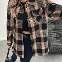 Women's Casual Plaid Composite Plush Warm Jacket
