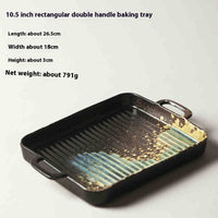 Household Baking Tray Binaural Porcelain Dinner Plate