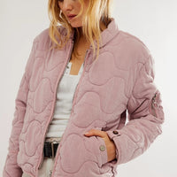 Women's Casual Quilted Cotton Jacket Loose Stand Collar Coat