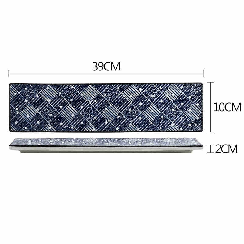 Hand-painted Long Sushi Ceramic Dinner Plate