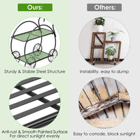 Heavy Duty Metal Flower Cart Plant Stand