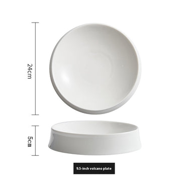 Irregular White Ceramic Dinner Plate