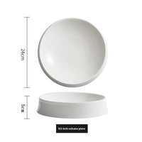 Irregular White Ceramic Dinner Plate
