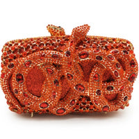 Python Diamond-studded Dinner Bag Magnetic Clasp Chain Clutch