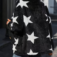 Women's Printed Double-sided Plush Casual Button Plush Coat
