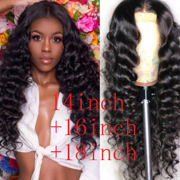 Human Hair Loose Deep Lace Frontal Wigs 13x4 Headgear