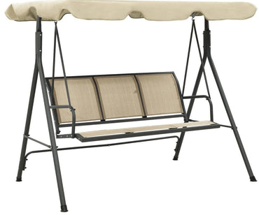 Garden Swing Chair with Canopy Anthracite and Sand