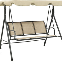 Garden Swing Chair with Canopy Anthracite and Sand