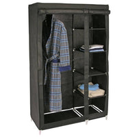 HI Wardrobe 110x46x178 cm Fabric Black
