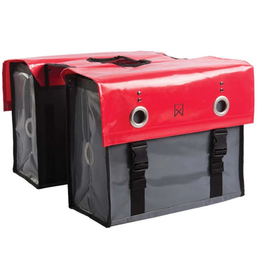 Willex Bicycle Panniers Tarpaulin 52 L Red and Dark Grey