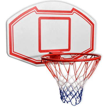 Three Piece Wall Mounted Basketball Backboard Set 90x60 cm