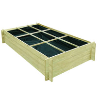 Garden Raised Vegetable Bed Impregnated Pinewood 197x100x40 cm