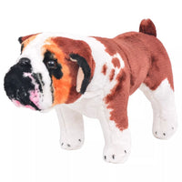 Standing Plush Toy Bulldog White and Brown XXL