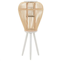 Freestanding Candle Lantern Holder Bamboo Natural
