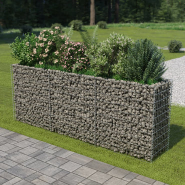 Gabion Raised Bed Galvanised Steel 270x50x100 cm