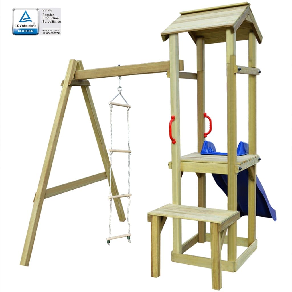 Playhouse with Slide Ladder 228x168x218 cm Wood